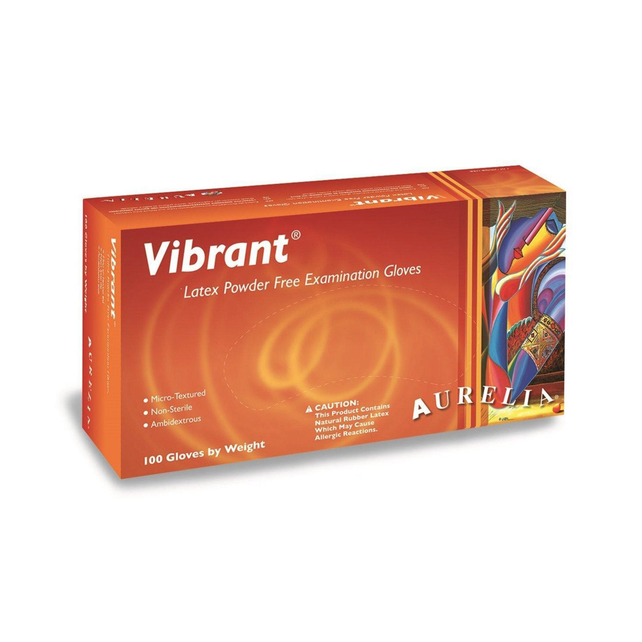 Aurelia Vibrant Micro-Texturé Gants latex médical non poudrés, paquet de 100 - Goodshop Canada