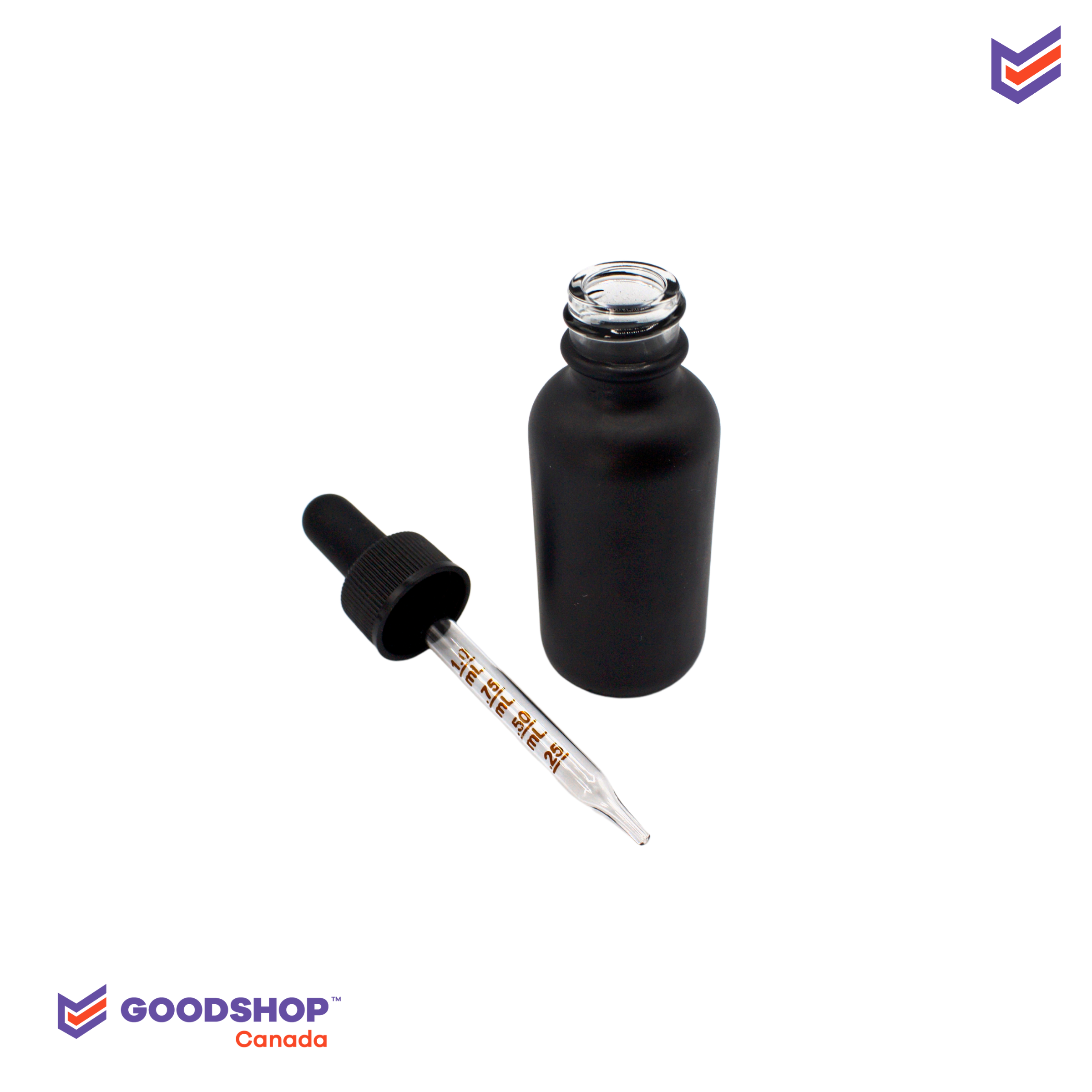 Black bottles with dropper